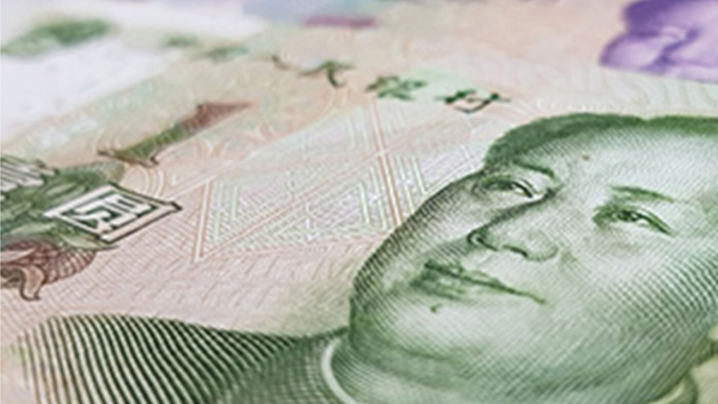 Chinese Yuan Isolated Close up
