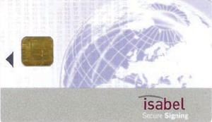 Photo of an Isabel Secure Signing smart card