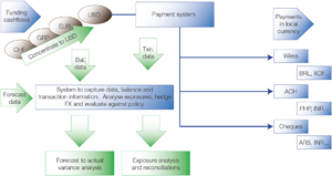 Diagram 1: Cross-border payments in local currencies from a hard currency account