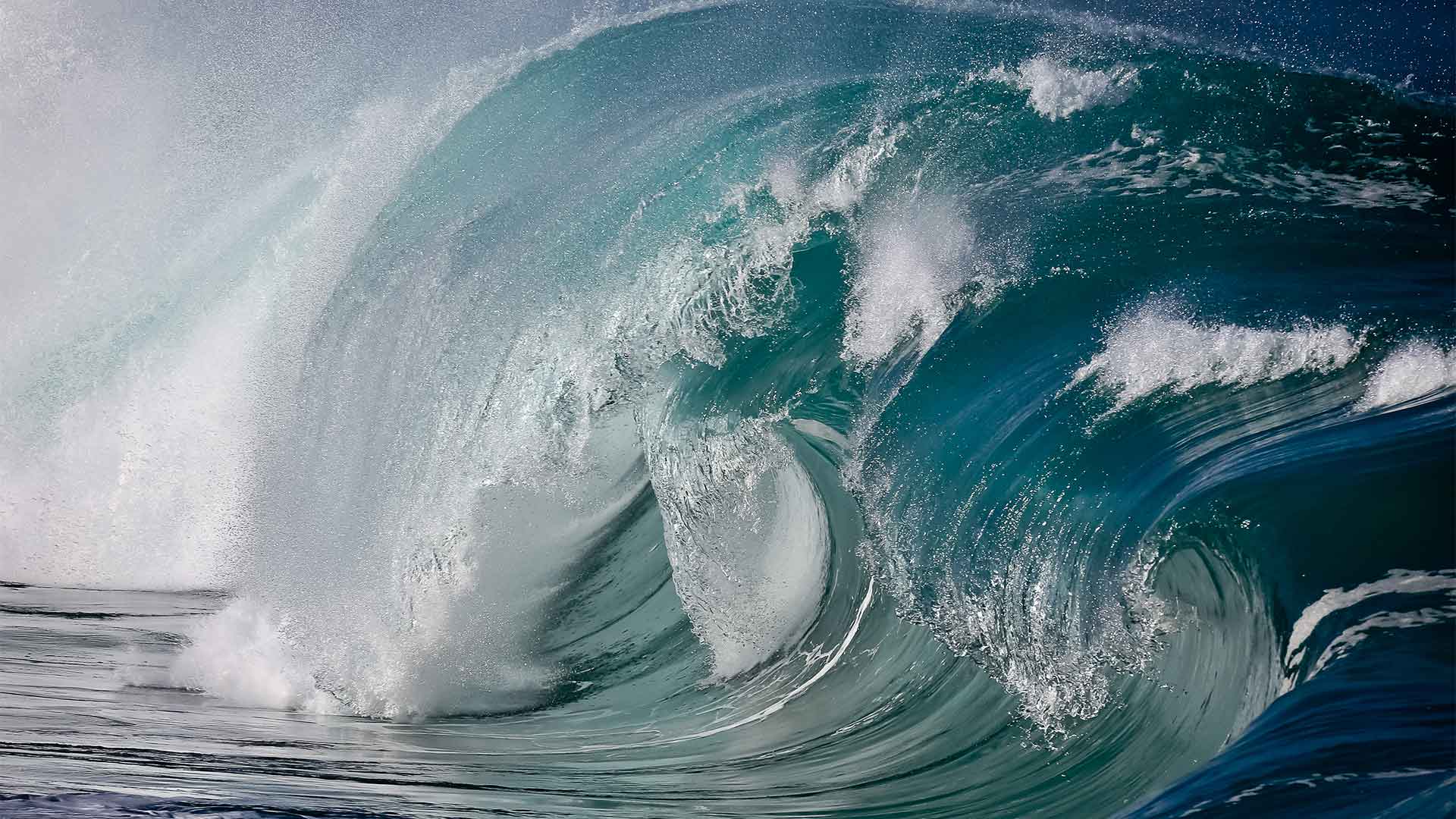 Big ocean wave breaking