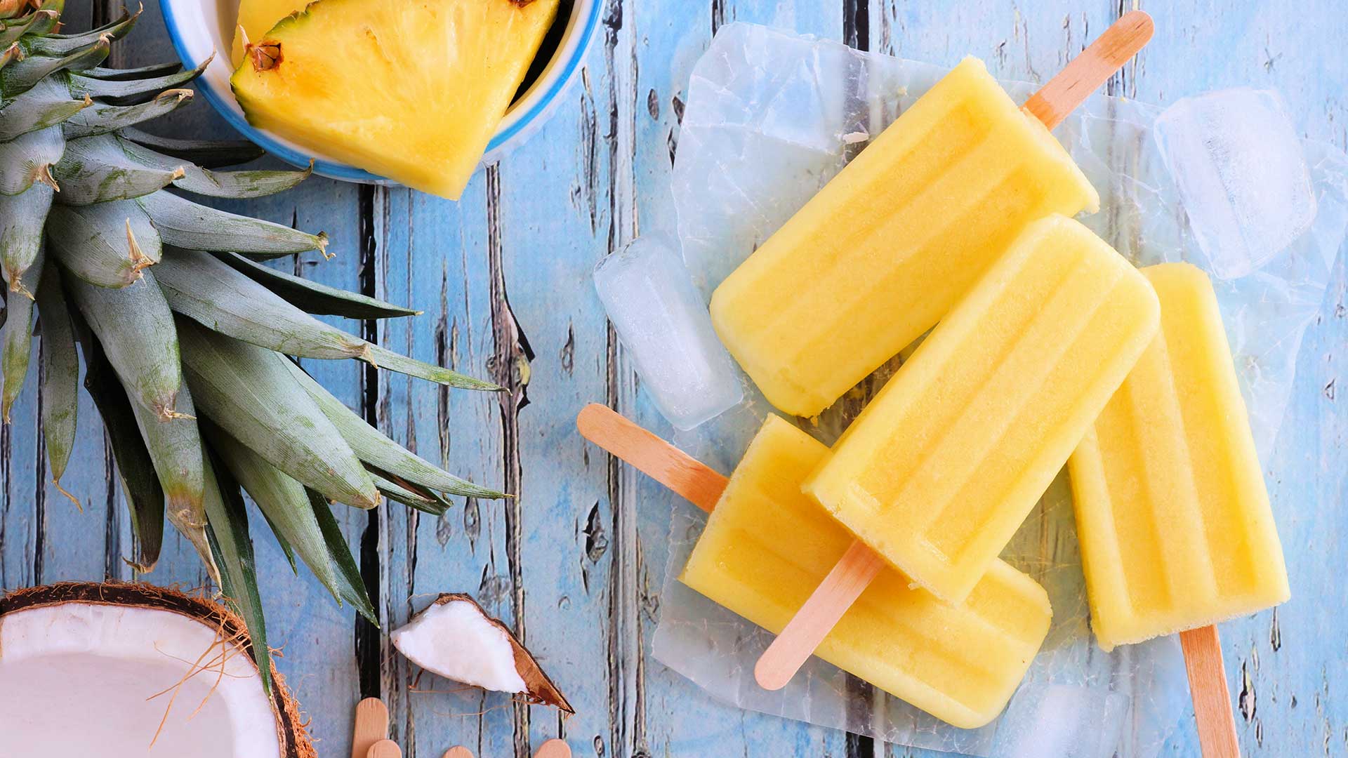 Bunch of pineapple ice lollies