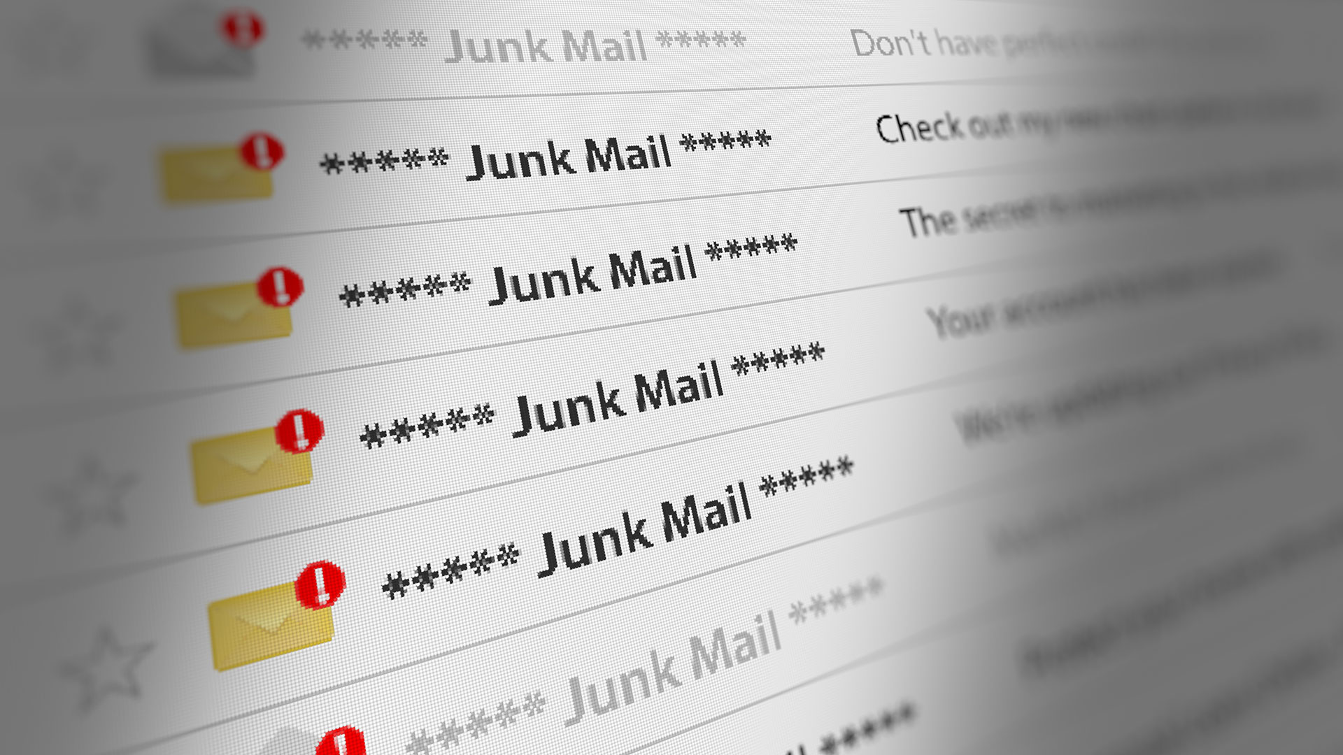 Close up of junk mail mailbox