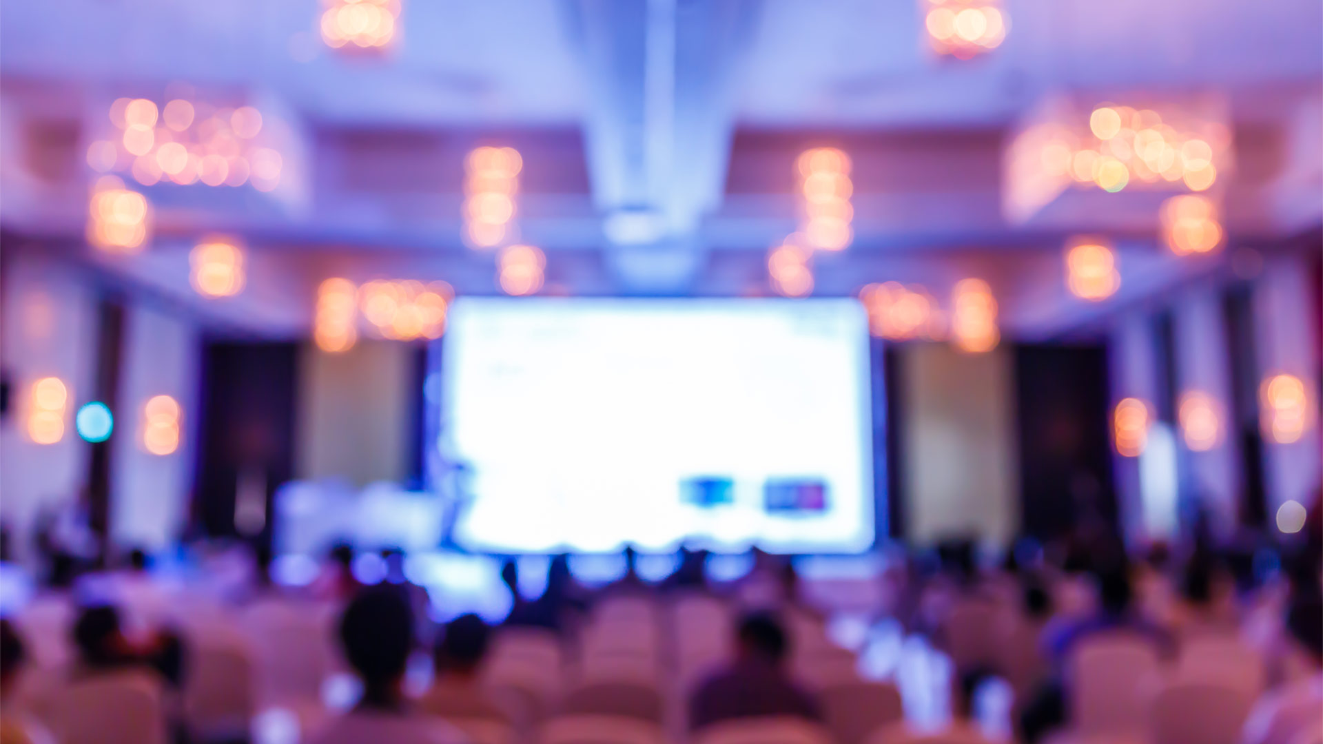 Blurred images of a conference hall