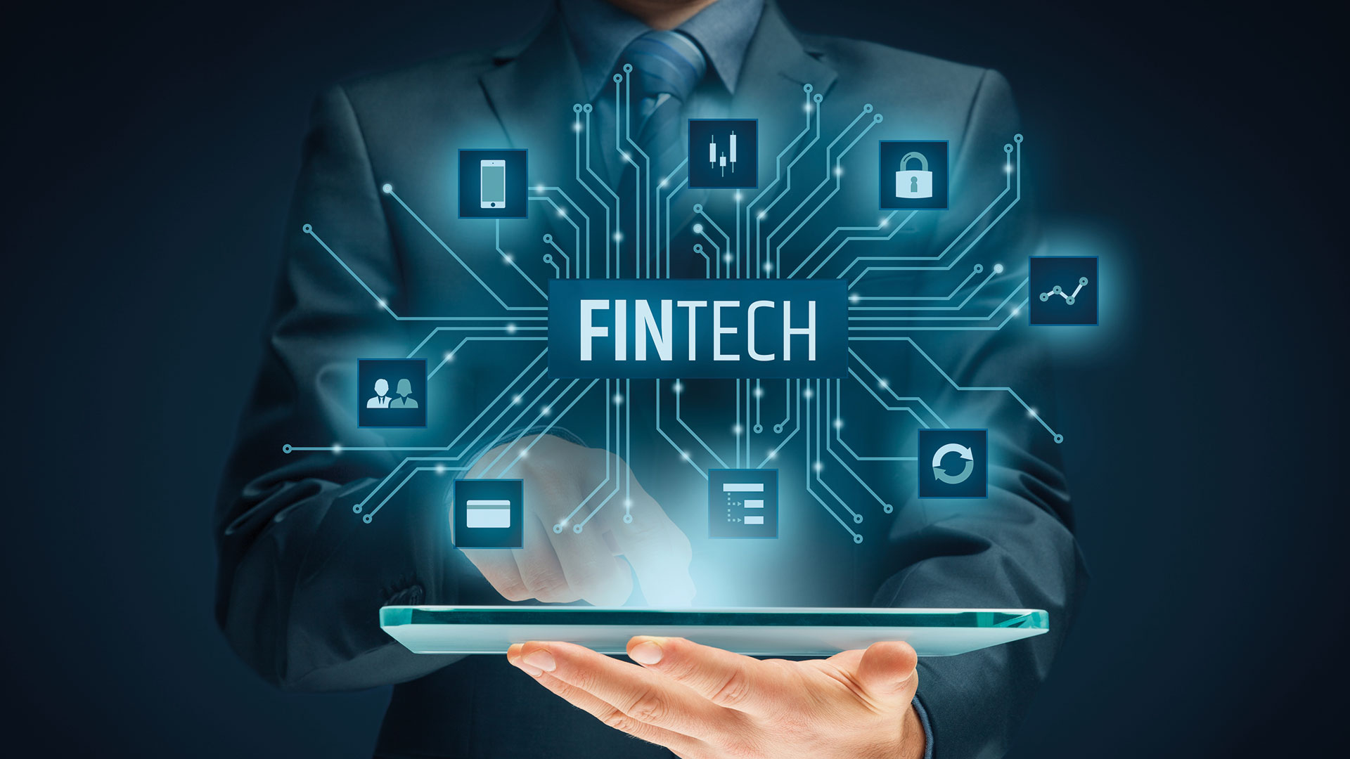 Fintech financial technology concept