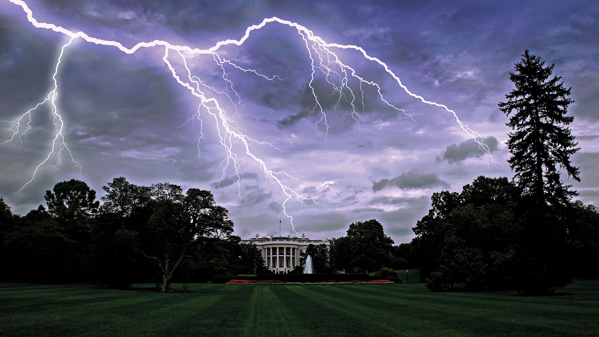 Lighting over The White House, Washington