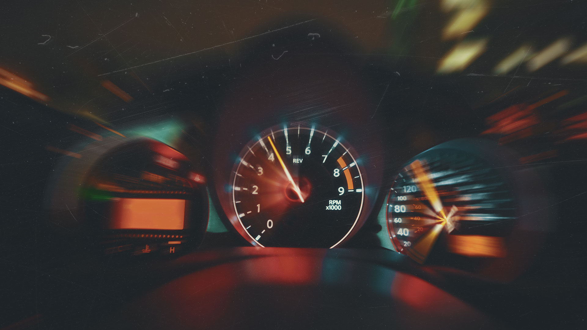 Sports car interior & Speedometer