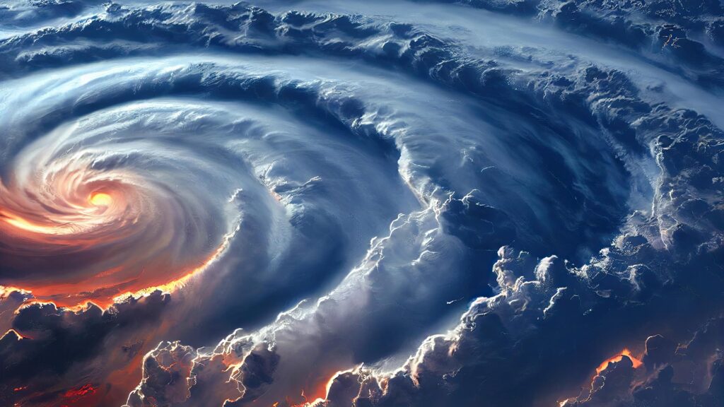 View of a hurricane from space