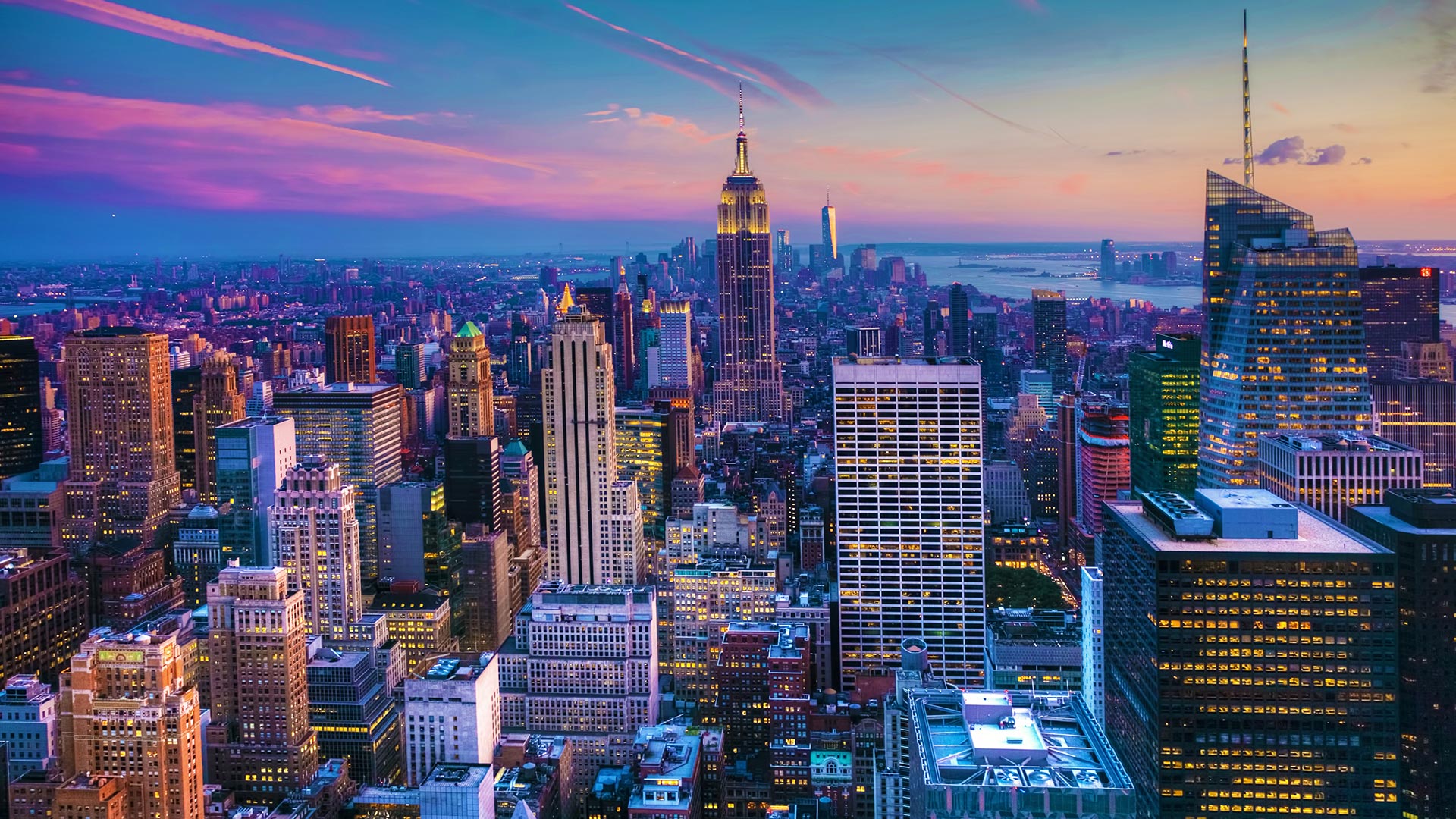 Manhattan in New York skyline