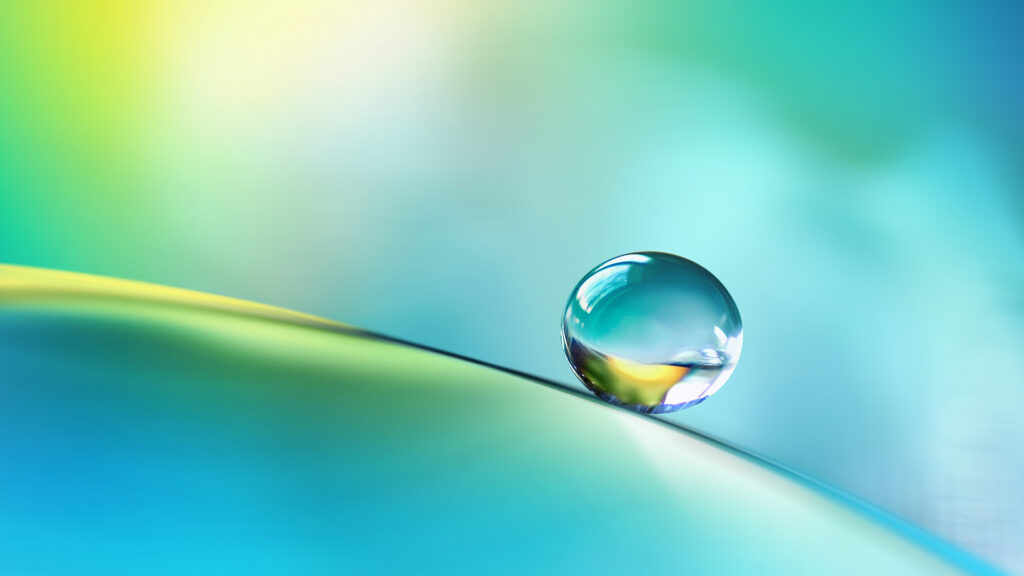 Beautiful, clean, transparent, bright drop water