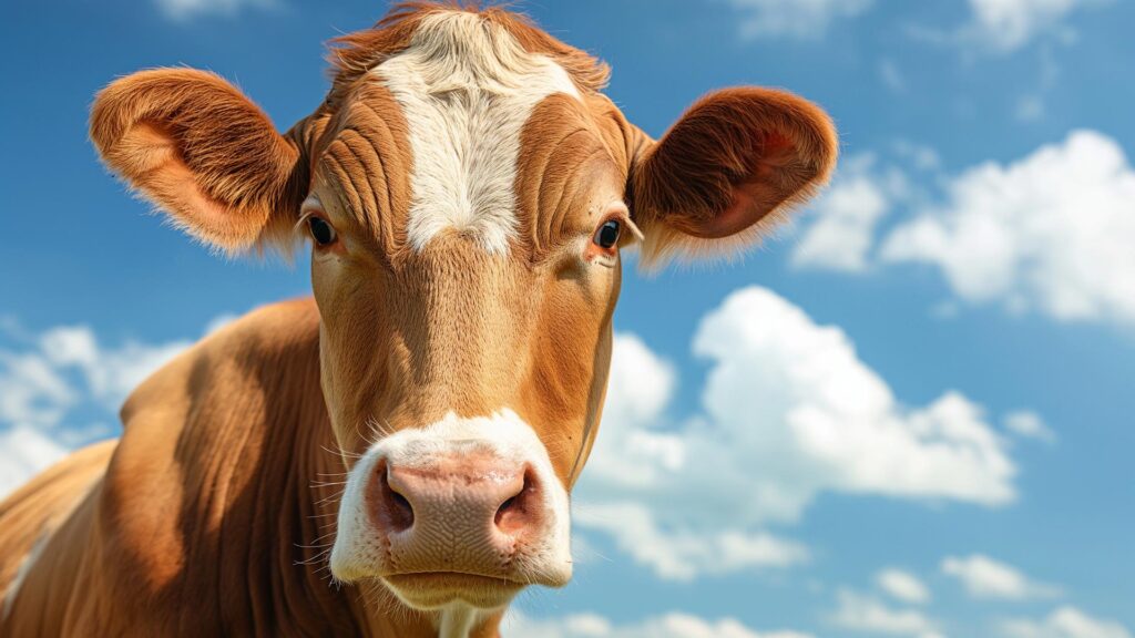 Close up of brown cow