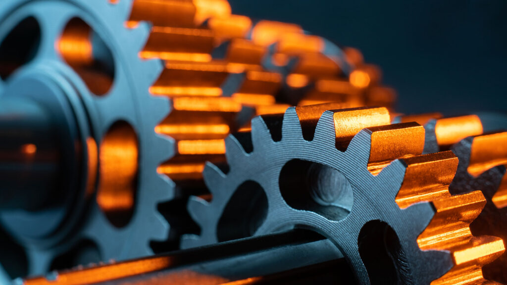 Close up of gear cogs