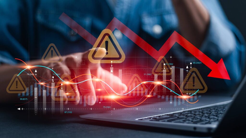 Warning signs on declining stock exchange