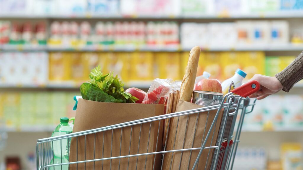 Person shopping at grocery store