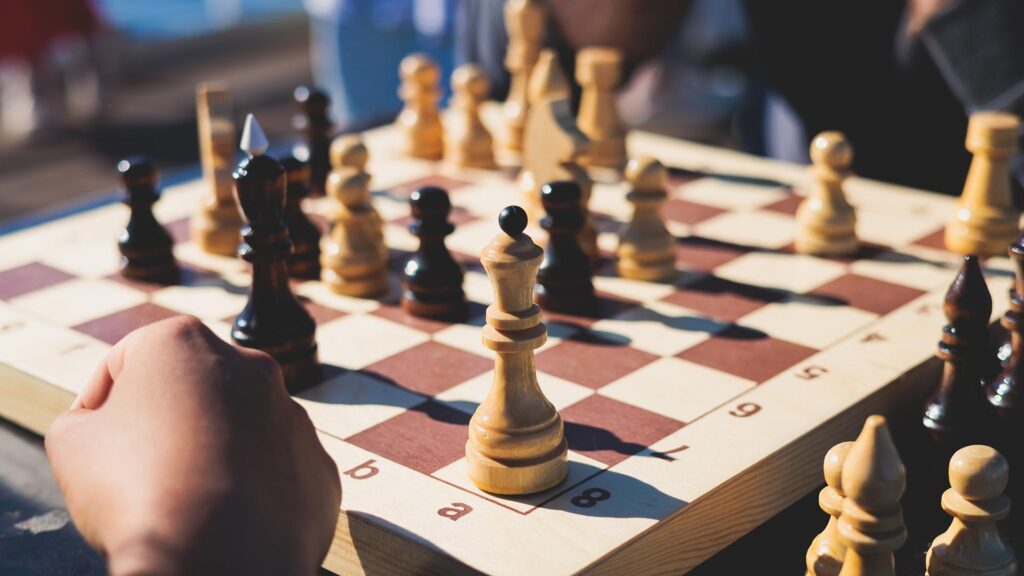 People playing chess tournament