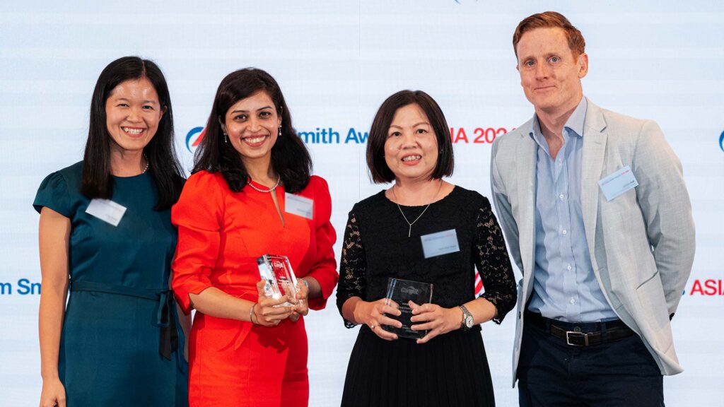 Photo of Akshika Gupta, J.P. Morgan, Nyet Sian Kiew and James Hall, Cargill Asia Pacific Treasury Limited.