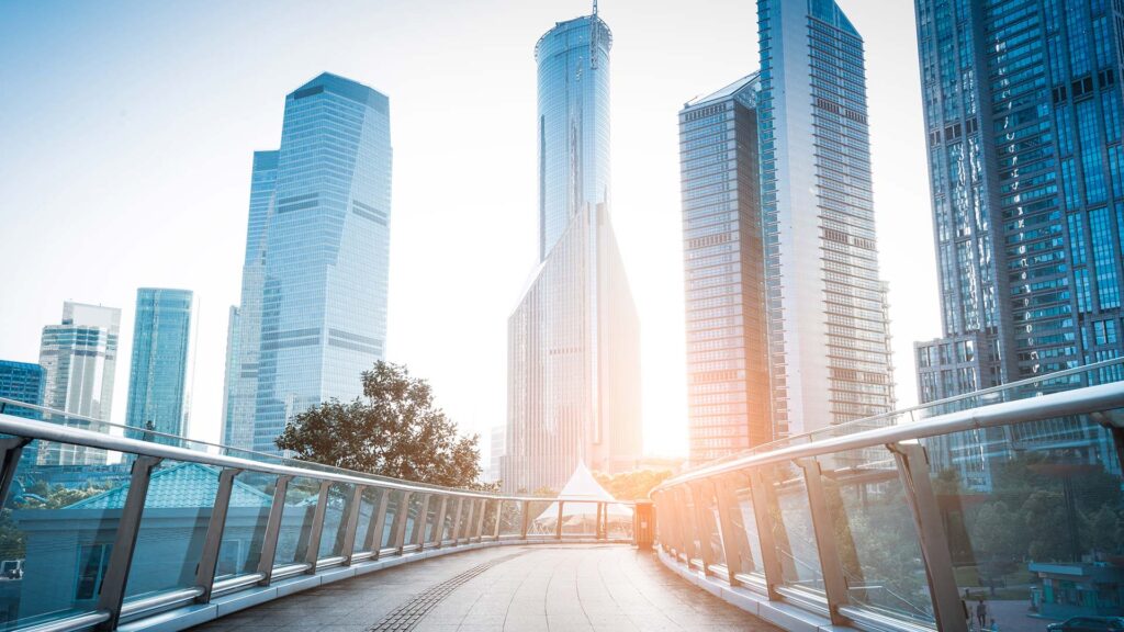 Modern city buildings in Shanghai