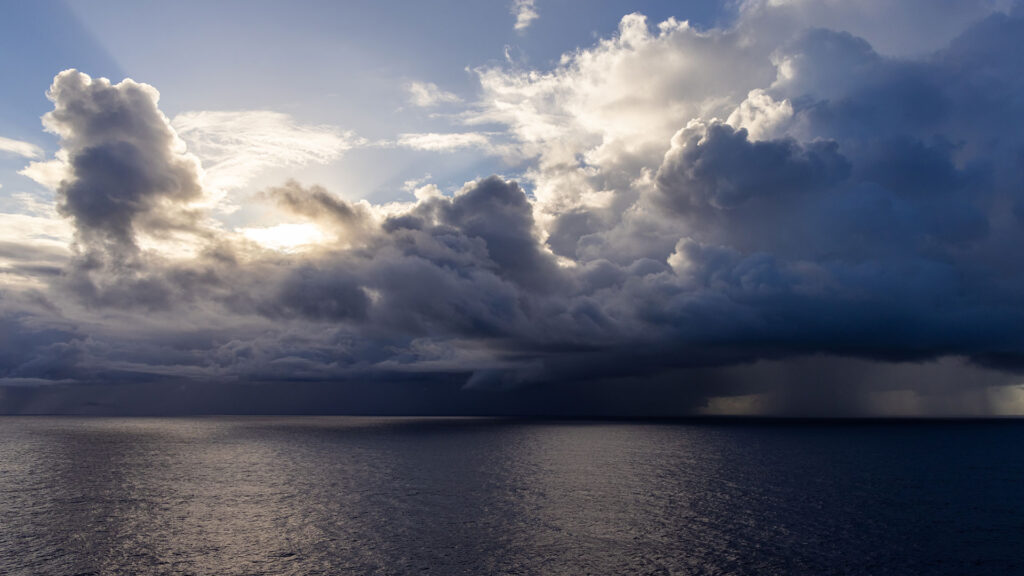 Storm coming over the sea.