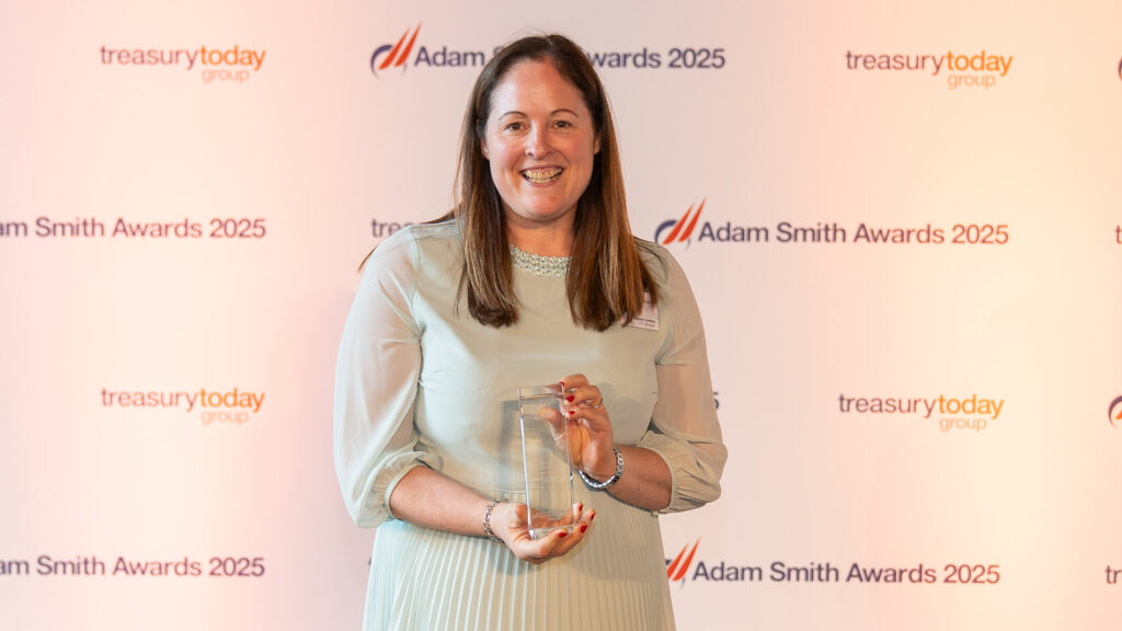 Photo of Alison Livesey, J.P. Morgan collected the award on behalf of Home Depot.