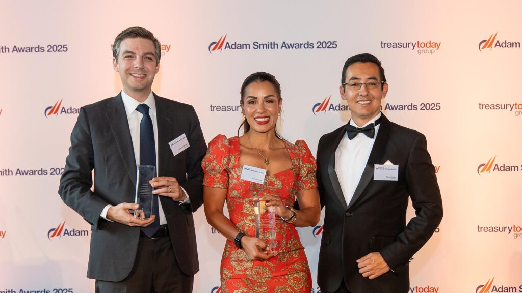 Photo of Ignacio Quevedo, J.P. Morgan, Ouasilla Sayd and Miguel Lopez, Siemens.