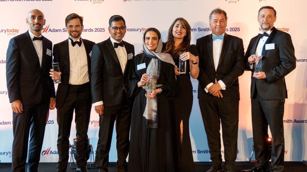 Photo of Mark van Omen, Zanders, Dheeraj Parmar and Rawan Fahad Bin Drees, Savvy Games Group, Fakeha Hakeem, HSBC and Steve Buonvino, Citi.
