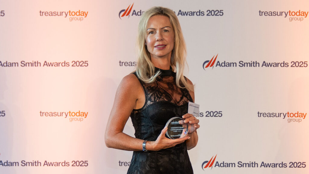 Photo of Catherine Otto, Kyriba collected the award on behalf of Southwire.