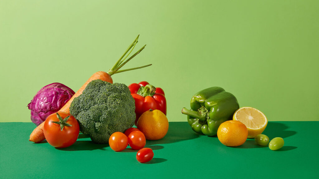 Group of fruit and vegetables