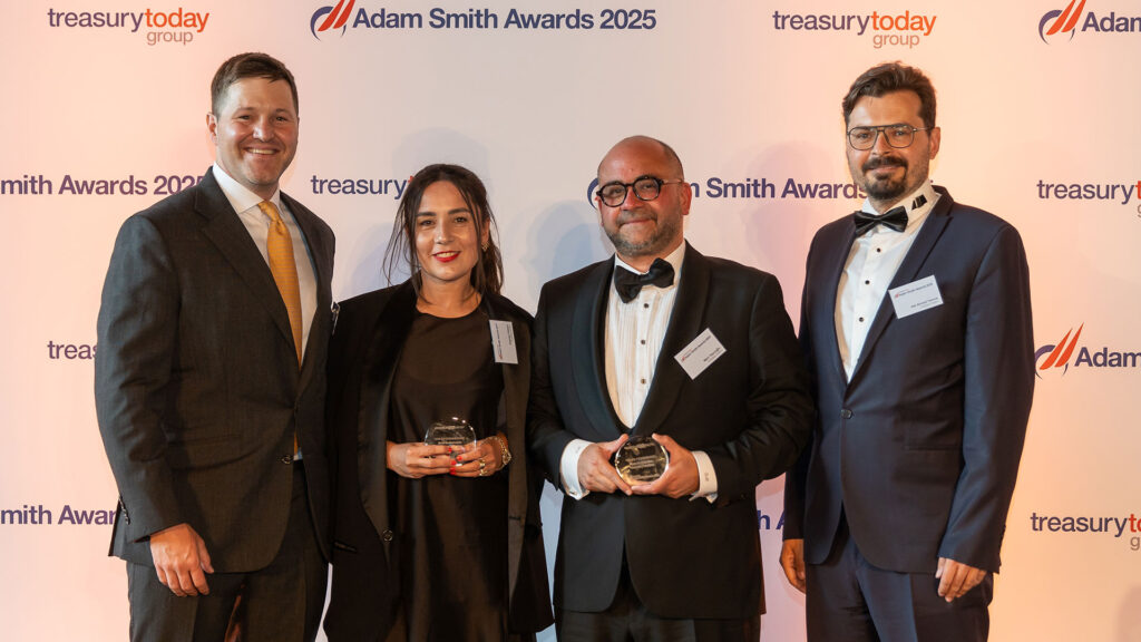 Photo of Jonathan MacDougall, J.P. Morgan and Zeynep Kalaycı, Mert Yaycıoğlu and Veli Ahmed Yumuk, Enerjisa Üretim.