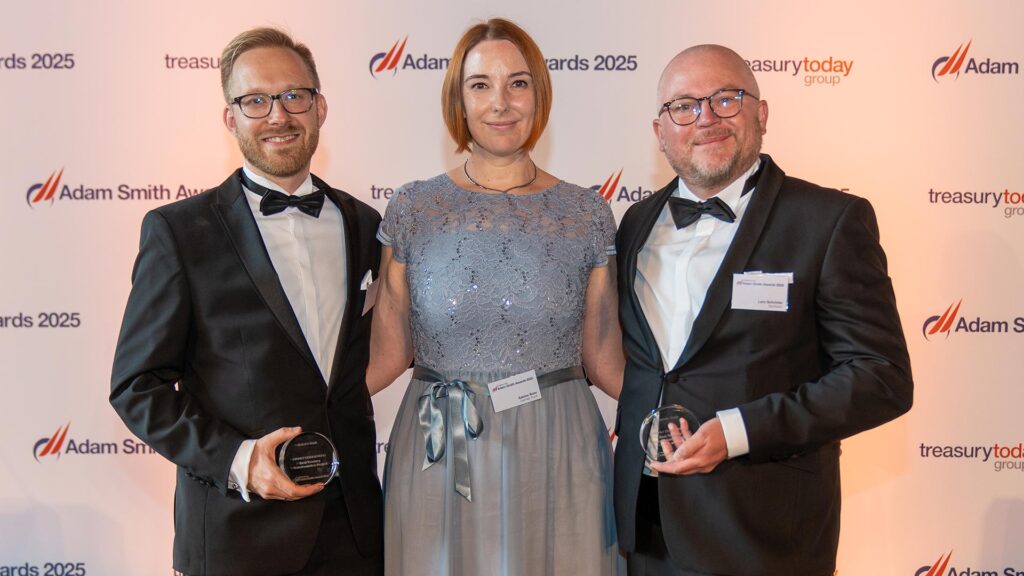 Photo of Felix Braun and Sabrine Rohr, Daimler Truck and Lars Schröder, SkySparc.