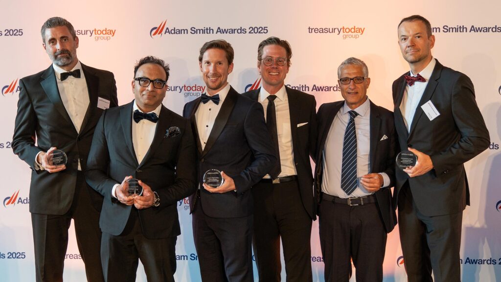 Photo of Steve Elms, Citi, Aniket Kulkarni, PwC, Gerald Gassert, ABB E-mobility and Adrian Calin, J.P. Morgan.