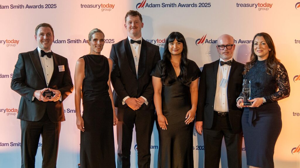 Photo of Edward Hebblethwaite, J.P. Morgan, Jess Collins, Thomas Craven, Kavita Sharma, Alan Mulligan and Emma Hayward, Dowlais Group.