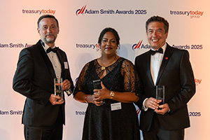 Photo of Steve Buonvino, Citi, Purani Pillay AB InBev Africa and Eric Standing, ABSA.