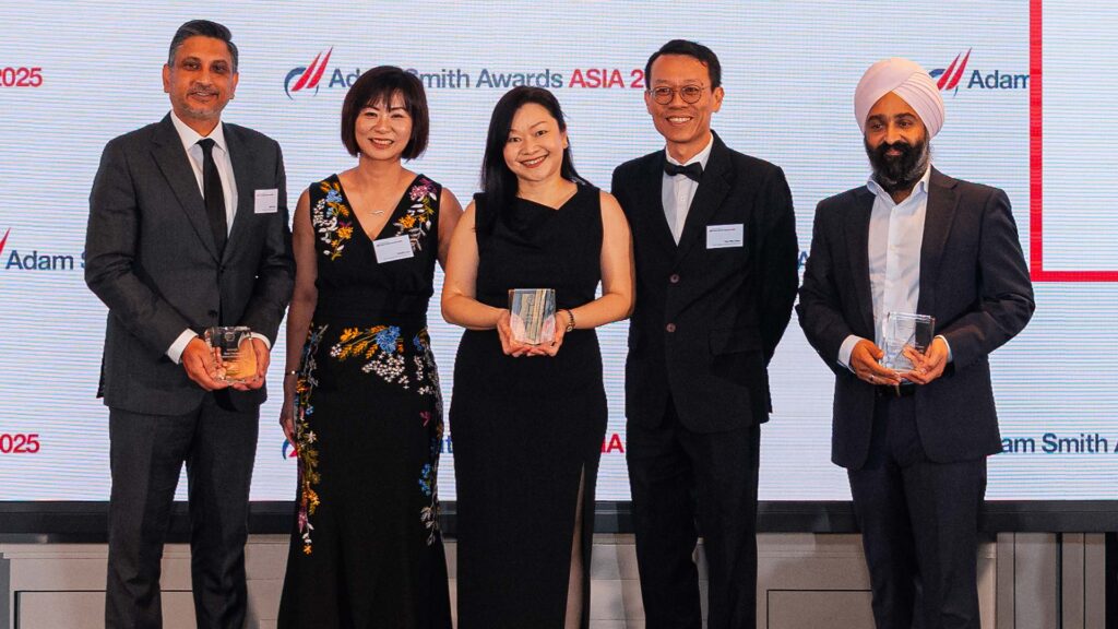 Photo of Adil Kazi, Standard Chartered, Noelle Lee, Rennie Yeo and Yao Wen Hua, Shell Treasury Centre East (Pte) Ltd. and Aman Singh Chadha, Citi.