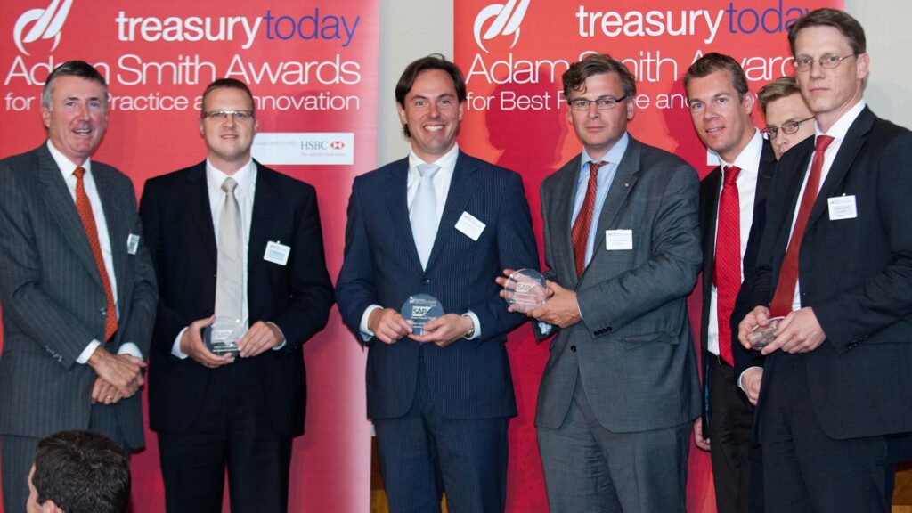 Photo of Richard Parkinson, Steffen Diel, Cefas van den Tol, ING, Jan Dirk van Beusekom, BNP Paribas, Nick Jansa, Deutsche Bank and Wolfgang Zauner, J.P. Morgan.