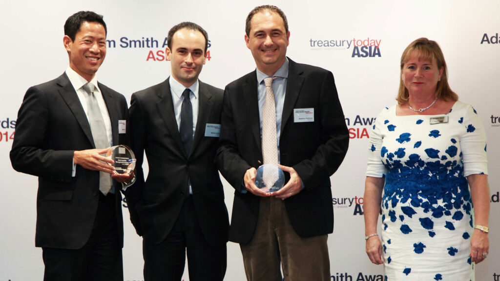 Photo of Matthieu Raffestin and Michael Suelin of Sonepar Group Asia Pacific and William Zee of RBS.