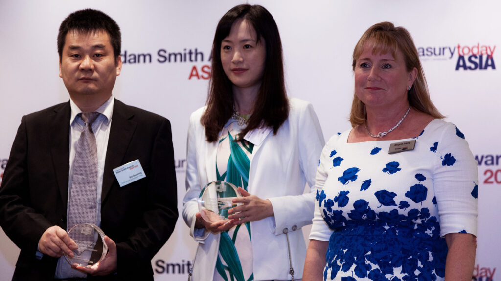 Photo of Shi Guosong of China Shipping Container Lines and Venessa Xu of Citi.