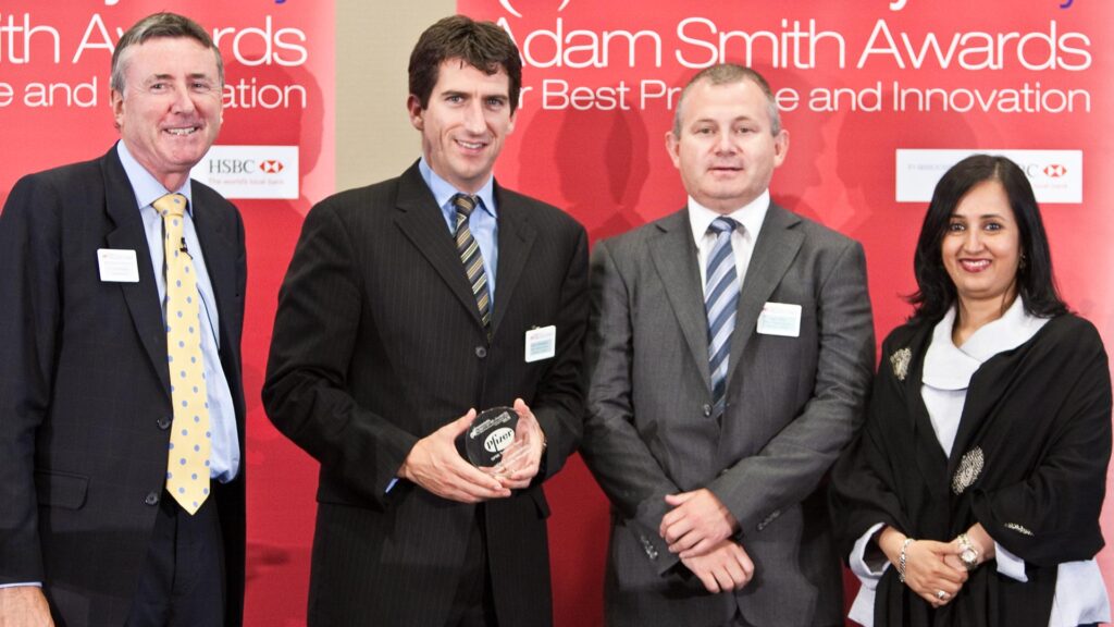 Photo of Richard Parkinson, Gavin O’Donoghue and Nigel Coffey, Pfizer, Swati Mitra, Citi.