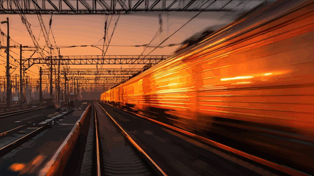 Train rushing past.