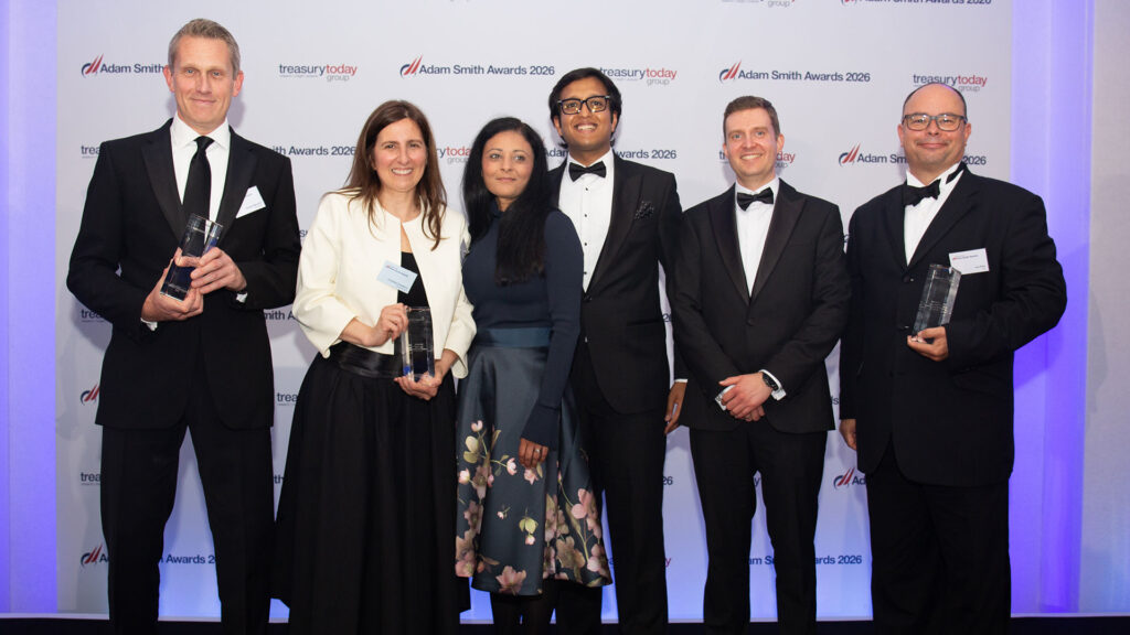Photo of Andrew Marshall, SkySparc, Cristiane Candeloro, Bijal Patel, Shubham Khaitan and Gábor Vancsó, AstraZeneca and Jon Purr, FIS.