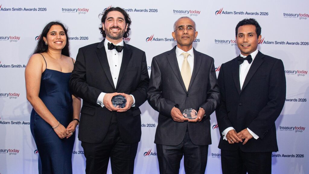 Photo of Ted Michaels, Concourse, Yogesh Tupe and Zaril Razak, Palo Alto Networks.