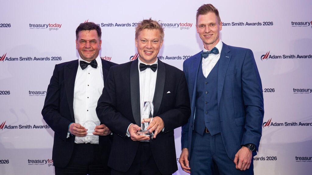 Photo of Kristian Terling, HSBC, Theis Stig Jensen and Thomas Lindqvist Nielsen, DSV A/S.